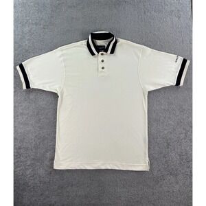 Vintage The Wall Street Journal Shirt Mens Medium White Blue Polo Eversole Logo